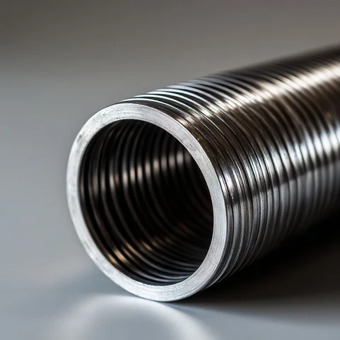 Труба нержавеющая оребренная 45х3 мм шаг 12 мм 08Х14МФ